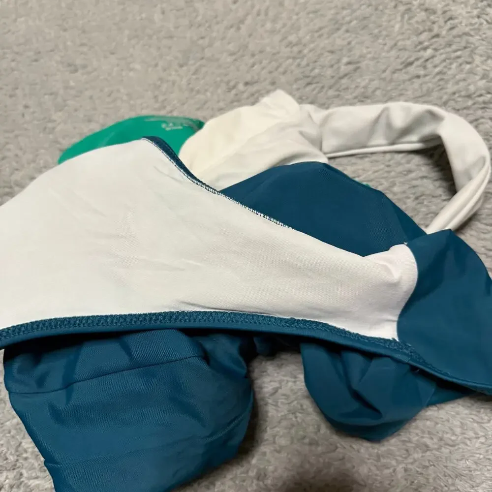 Summersalt Sidestroke Swimsuit Womens 10 Seaweed Seaglass & White